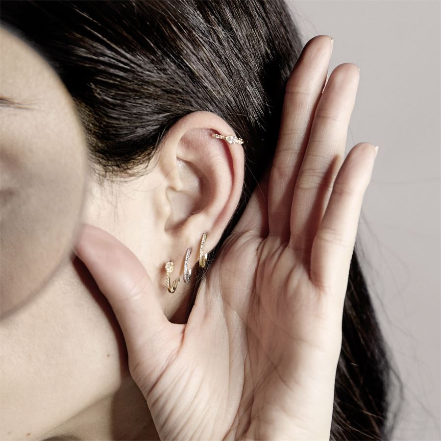 Set of three gold hoop earrings BALANCE | SET 3 OVAL XSAU18B G N
